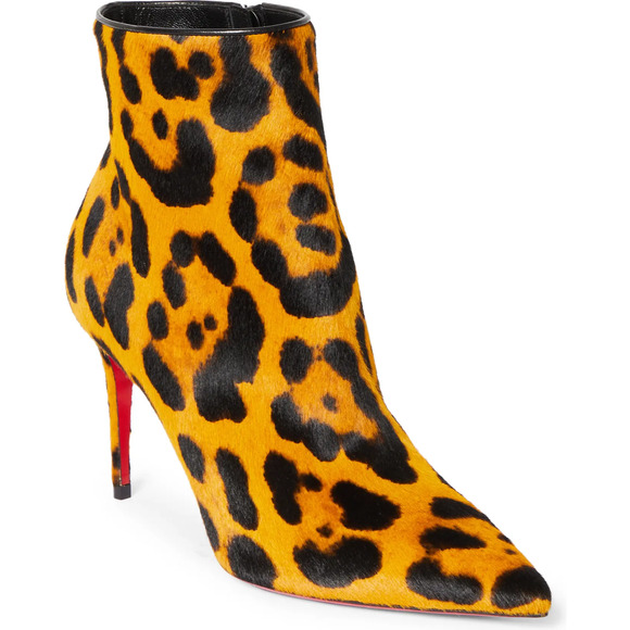 Christian Louboutin So Kate Booty 85 Black Spicy Leopard Ankle Heel Bootie 38 - Picture 3 of 12